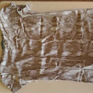 Lauren Ralph Lauren Tan (X-Small) Stretch Ponte Knit Python Print Casual Dress